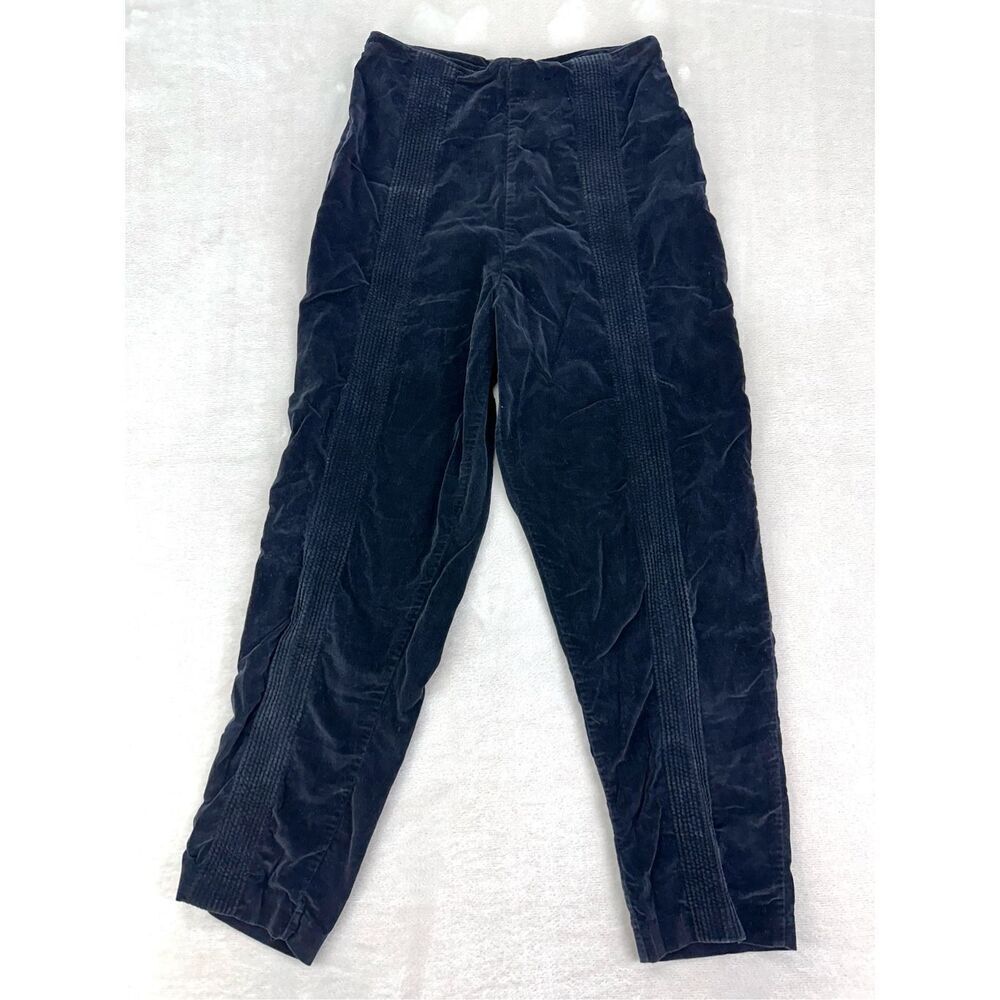 Vintage Pants Carole‎ Chris Women’s 4 Black Velvet Pin Up High Rise Tapered Leg